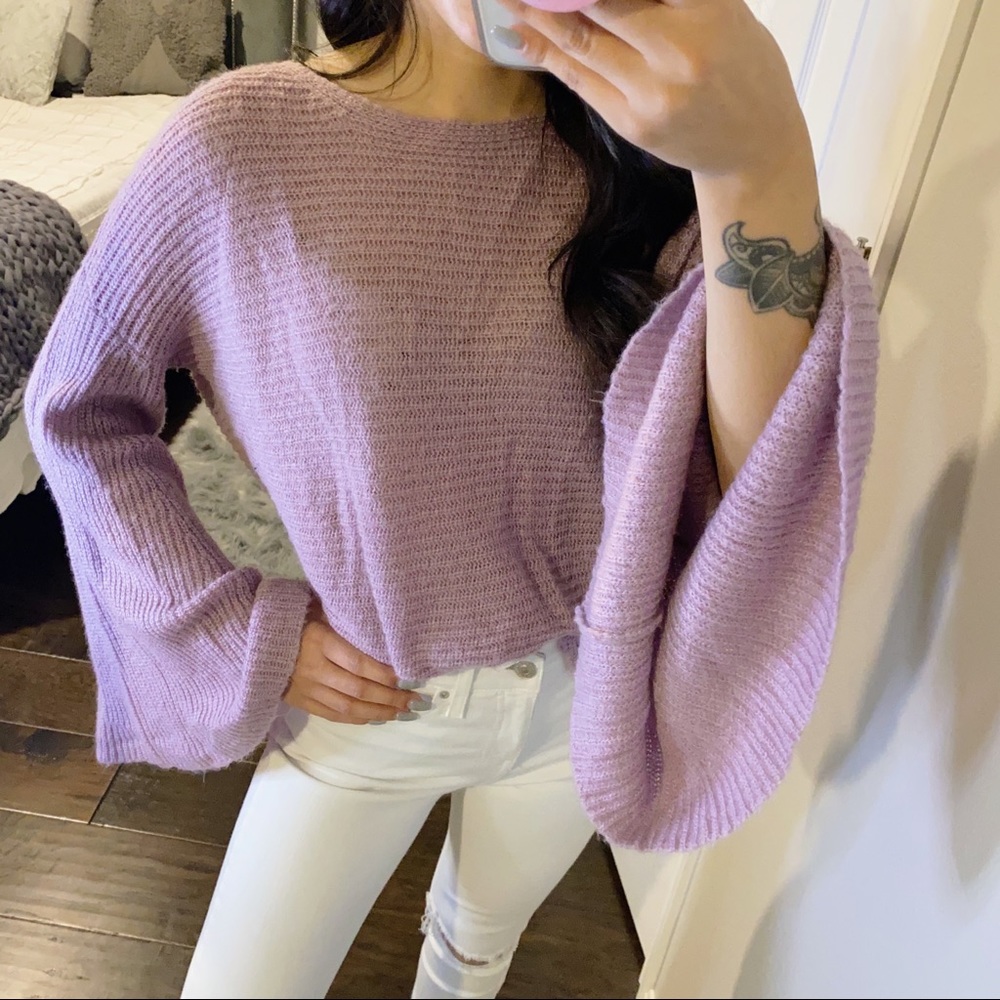 Nordstrom BP fuzzy bell sleeve knit sweater